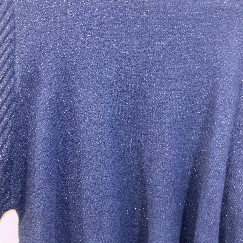 Nanette Lepore Midnight Blue Knit Top METALLIC THREADING THROUGHOUT
PUFF L/S - Picture 6 of 14
